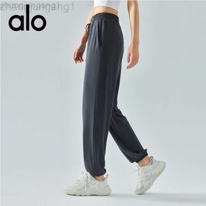 Desginer Alooo Yoga Aloe Pant Leggings Yogas Nuevo ajuste suelto de cintura adelgazante con polainas de alta elasticidad para el fitness y los pantalones de ejercicio de secado rápido