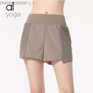 Desginer alooo yoga aloë shorts vrouw pant top dames alon gym running sport shorts dames ingebouwde pocket anti walk lichtsnelheid droge ademende hoge taille broek