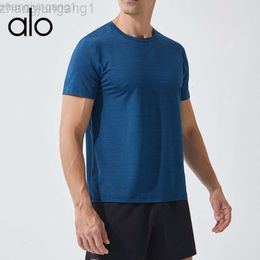 Desginer Alooo Yoga T Shirt Top Clote Men Short Men Summer Summer de manga Sports de manga de gran tamaño para Casuitness de cuello redondo Ropa de secado rápido al aire libre