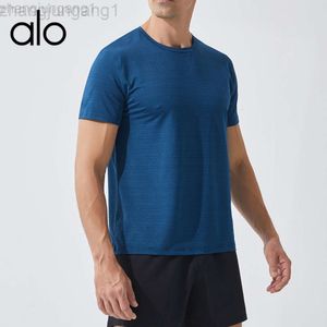 Desginer Alooo Yoga T -shirt Top Kleed Short Man Men Zomer Oversized Sport Mouws T -shirt voor met ronde nek casufitness ademend snel drogende kleding buiten