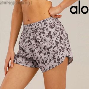 Desginer alooo yoga vrouw pant top vrouwen ademende en anti glans buiten casurunning shorts dames fitness hot pants