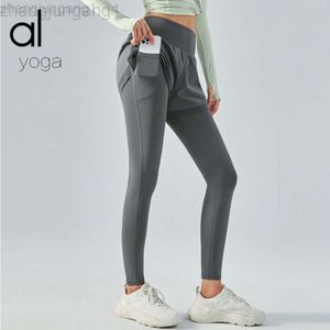 Desginier als yoga aloe pant leggings als hauts taies coulant des vêtements nus rapides sèches faux deux morceaux de pantalon de fitness