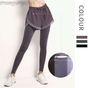 Desginer als yoga aloë pant leggings dezelfde naakt nep tweedelig dames hoge taille heup lift fitness elastische sportbroek