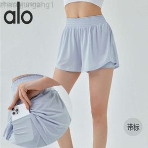 Desginer ALS Yoga Shorts Woman Pant Top Vrouwen Lente/Zomer Sport Anti Glare Drawtringbroek Braden snel drogende fitness Casulining Shorts