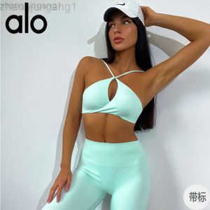 Desginer ALS Yoga Aloë Tanks Sexy Pak Set Womens Nieuwe Twisted Bra High Taille Pleated Tight Pants