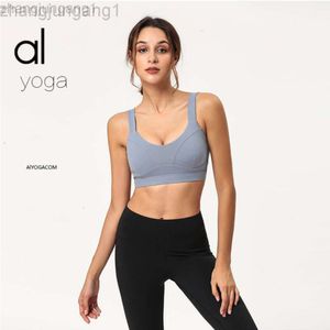 Desginer als yoga aloë tanks yogas dezelfde zomermeisjes ondergoed bh nieuw product met borstkussens voor schokdichte bijeenkomst en gemiddelde sterkte