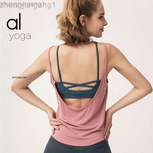 Desginer ALS Yoga Aloë Top Shirt Kleed Korte vrouw Alolightweight Tank Fitness Sport Running Top Zomer Dames Modlarge U-vormige riemafdekking