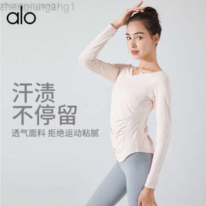 Desginer als yoga aloë top shirt kled korte vrouw hoodie pak top lange mouwen dames herfst en winter slank, snel drogende sport t-shirt dance fitness