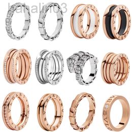 Desginer Bulgarie Bracelet Zomer Kleurloos Snake Bottemperament Zuiver zilveren Treasure Huis Zwart en wit keramische full diamant kleine taille liefdadigheidspaar ring