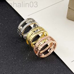 Desginer Bulgarie Bracelet V G-Gold vergulde Mijin Nieuwe Baojia Hollow Paper Clip Ring met diamant ingelegde vrouwelijke roségouden full sky star wijs vingernet