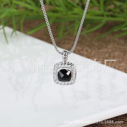 Desginer David yurma bijoux Davxxd Yxman collier populaire carré naturel pendentif avec diamants