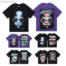 Desginer Hellstar THISH 2024 SS Trendy Alien Boys impreso unisex Unisex Summer Camiseta de manga corta