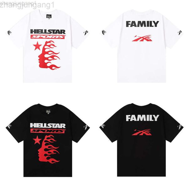 Desginer Hellstar THISH 2024SS Fashion Sports Family Impreso Camiseta de manga corta de algodón corto de algodón de algodón de alta calidad de alta calidad para hombres y mujeres