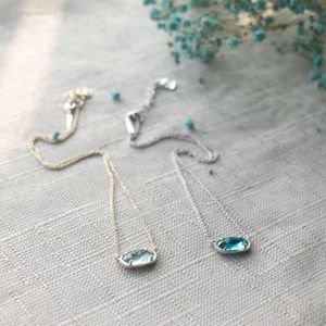 Desginer Kendras Scotts collier bijoux k tempérament Elisa à la mode elliptique géométrique Transparent océan bleu verre collier femmes bijoux à la mode