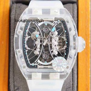 Ontwerper Mechanisch automatisch L-horloge Heren Rm053 Vrije tijd Superclone Active Business Tourbillon Rm53-02 Machinery Snow Glass Case Tape