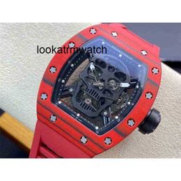 Desginer Mechanical Automatic Watch Men Superclone Actieve mechanische RM052-01 Barrel Skull Tourbillon RM52 Real Tourbillon