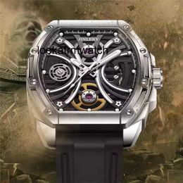 Desginer mechanisch automatisch horloge mannen wind mechanisch skelet automatische zelfklok lichtgevende saffier kristal waterdicht