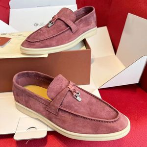 Desginer Heren Casual Loafers Dress Shoes LP Sneaker Summer Walk Flats Soft Cow Suede Leather Leer Walking Loafer Low Top Slip On Tassels Lage schoen met doos