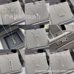 Ontwerper Messikas sieraden Hoge versie drie diamanten ketting Dames nieuwe volledige diamanten glijdende hanger Meijia Smart Rolling Collar Chain