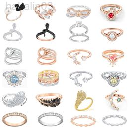 Collier Swarovski designers bijoux Shi Jias Lingdong Bow Ring - Sun Moon Snake Plein d'étoiles - Couples - Luxe léger et anneau en cristal extraordinaire