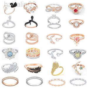 Desginer Swarovski Collar Joyería Shi Jias Lingdong Bow Ring - Sun Moon Snake llena de estrellas - parejas - Luxury y un anillo de cristal extraordinario