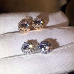Desginer Tiffanybracelet Tiffanie T Familie 925 Ronde Sparkling Diamond oorbellen Luxe High Carbon Diamond oorbellen voor Dames lichte luxe menigte