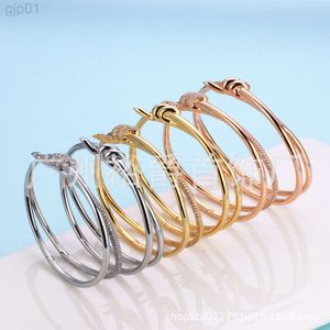 Desginer Tiffanybracelet Tiffanie T Family Knot Pulsera Doble capa cruzada Rosa de oro Rose Diamond Fashion Bracelet