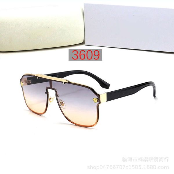 Desginer Vercaces Nuevas gafas de sol de moda para hombres y mujeres Fan Family Gafas de sol Shooting Street Network Red Tide Flow Glasses 3609 Lote