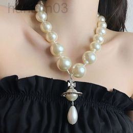 Desginer Viviane Weswoods joyería Viviennes Westwoods La emperatriz viuda de moda Xi exagera el collar de Saturno perla gigante gota de agua tridimensional pe