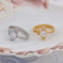 Ontwerper Viviene Westwoods Empress Dowager's Ring Vivienne West Wood Shining Full Diamond Saturn Personality Ins Ring