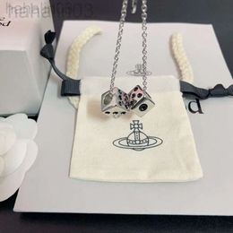 Desginer Viviennes Westwood Western Empress Dowager Dice ketting voor mannen en vrouwen unieke en elegante Saturn -gekleurde kraagketen Gift sieraden