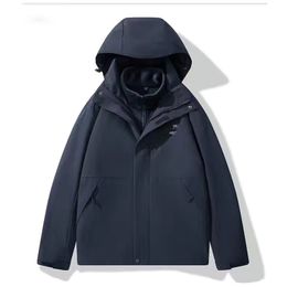 Desginer imperméable à l'eau double couche vestes d'extérieur marque hommes revers métal zip manteaux patchwork tranchée pierre homme manches épaulette sport jogger île manteaux décontractés5