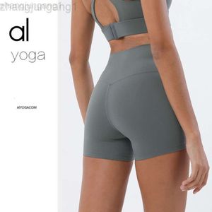 Desginer yoga shorts vrouw pant top dames dubbelzijdige sandwich dames hoge taille tillen heupen honing perzik heup sport shorts fitness broek
