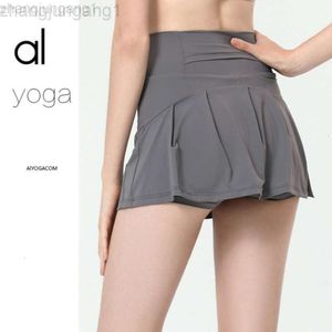 Desginer Aloë Yoga Woman Pant Top OriginLoose dubbele laag anti -verblindingsoefening Kort voor vrouwen snel drogen tennisrok fitness shorts