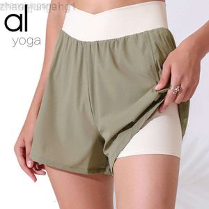 Desginer Aloë Yoga Woman Pant Top Women Al New Fitness Sports Shorts Dames Summer Hot Pants Anti-Light Casuquick Drying Ademend