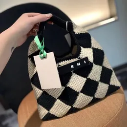 Desigenr Bag Diamond Controle kleurbreien geweven koppelingszak herfst/winter nieuwe mini handtas pluizige dames tas