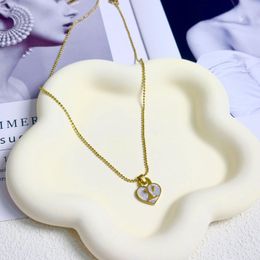 Desigenr Marque Femmes Plaqué Or Pendentif Ne Se Fanent Jamais En Acier Inoxydable Collier Chandail Chaîne Amoureux De Mariage Fête De Noël Bijoux