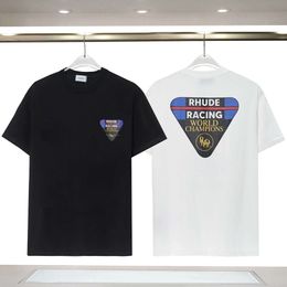 Desiger célèbre hommes de haute qualité t-shirt lettre rhude imprimement cou rond manche courte noire tshirt mode hommes femmes t-shirts polo