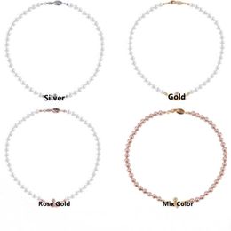 Desiger ketting vrouwen nieuwe sieraden choker parel ketting mode kettingen sleutelbeen ketens hoogwaardige 4 kleuren met doos