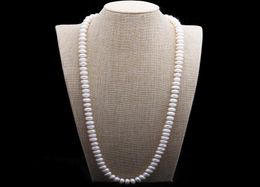 Design 1011mm 82 cm blanc d'eau douce perle grand pain cuit à la vapeur perles perle collier challier chaîne de mode de mode 25747511168