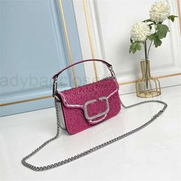 Design Bag Valentionz Crossbody Strand Kleine handtassen Tas Nieuwe Crystal Buckle Light Bags voor Valntin Vrouw Feelt Designer Dames Tassen Premium ingelegde tas Crysta VQC6