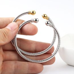 Design Bangle Round Head Open vrouwelijke Twisted Wire Love Gold Head Bracelet 18K Boutique