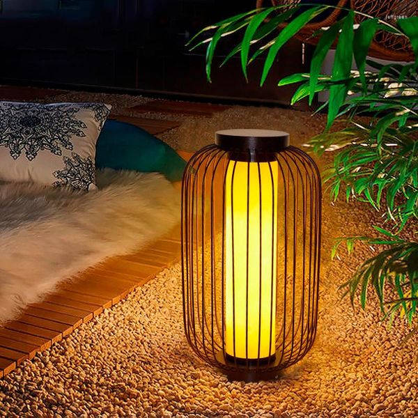 Design de style chinois lampe ￠ pelouse forg￩ de fer ￠ oiseaux l￩gers