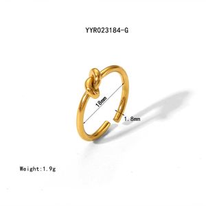 Ontwerp klassieke charme celins ringen voor koppels eenvoudige knoopring 18k goud niet -vervagende hoog open sieraden i55b