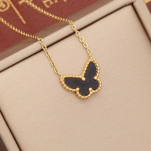Ontwerp klassieke kleurrijke vlinder klaver hanger ketting mooie vrouwen geschenk sieraden