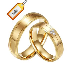 Diseño Pareja Anillo de diamantes Dubai Hombres Chica Compromiso Boda 24K Anillos de oro