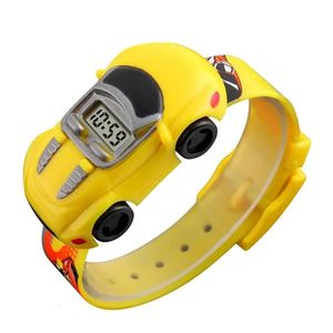 Design créatif dessin animé voiture horloge enfants montre numérique enfants cadeau jouet montres 231226