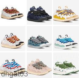 Design Curb Sneakers Chaussures Men Extraordinary Comfort Trainers Calfskin Le cuir en cuir EMED ROBE DE PARTÉ ROBLE CONCUTER WAKE EU38-46