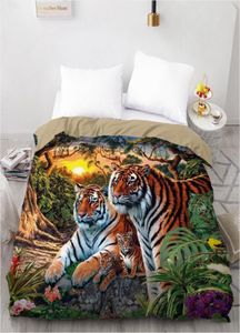 Ontwerp Aangepaste dekbedquilt quilt dekendekte deksel beddengoed beddengoed set zwarte dieren tijger home textiel lj2010154218022