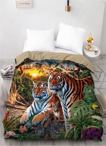 Ontwerp Aangepaste dekbedquilt quilt dekendekte deksel bed beddengoed beddengoed set zwarte dieren tijger home textiel lj2010156698319